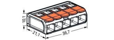 Wago Compact Verbindungsklemme 6mm² mit Hebel - 5 Leiter 221-615 / 15 STÜCK (VPE)